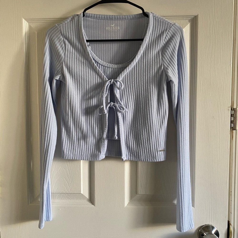 Blue two piece tie top